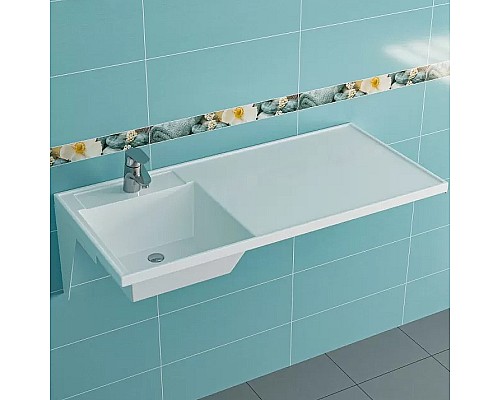 Раковина СанТа Лидер 100 L 900106N на стиральную машину Белая