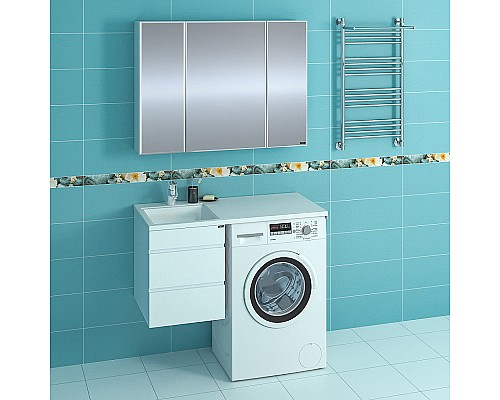 Раковина СанТа Лидер 100 L 900106N на стиральную машину Белая