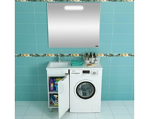 Раковина СанТа Лидер 100 L 900106N на стиральную машину Белая