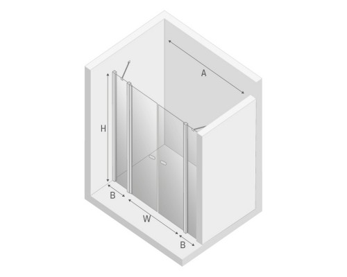 Душевая дверь NEW TRENDY NEW SOLEO 140x195 (хром)