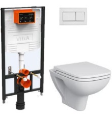 Комплект унитаза с инсталляцией Vitra S 20 с сиденьем Микролифт и клавишей смыва глянец