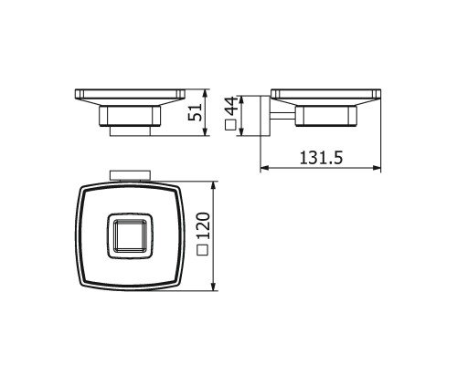 Мыльница стеклянная к стене квадратная LANGBERGER 21815A