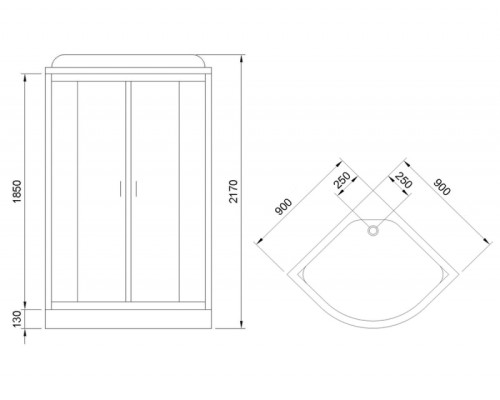 Душевая кабина Royal Bath HK 90х90 RB90HK1-M без гидромассажа