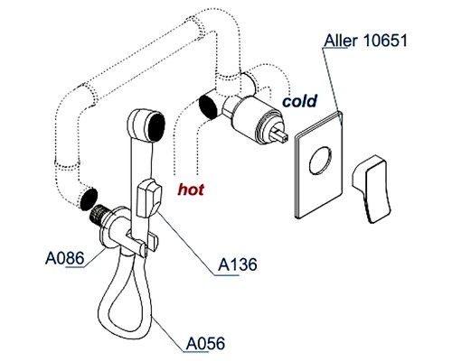 Гигиенический душ со смесителем WasserKRAFT Aller A106156 Хром