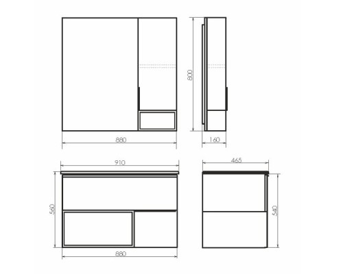 Тумба с раковиной Comforty Франкфурт 90 00-00002048 подвесная Дуб шоколадно-коричневый Черная матовая