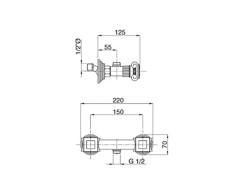 Смеситель для душа Cezares APHRODITE-DS-03/24-S1
