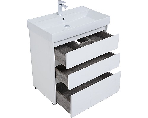 Тумба под раковину Aquanet Nova Lite 75 302472 Белый глянец