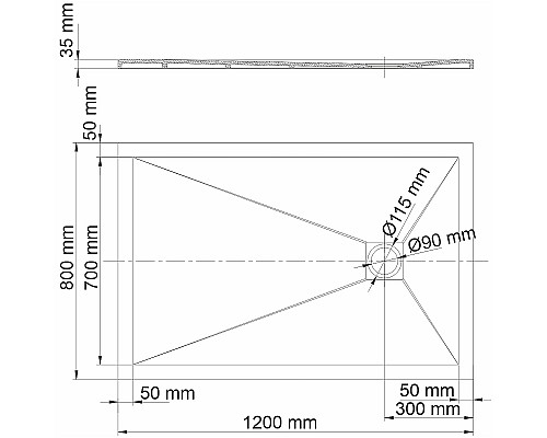 Душевой поддон из искусственного камня WasserKRAFT Dill 120x80 61T06 Черный матовый Душевой поддон из искусственного камня WasserKRAFT Dill 120x80 61T06 Черный матовый