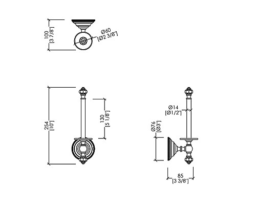 Держатель туалетной бумаги Devon&Devon Black Diamond BLKD511CR Хром