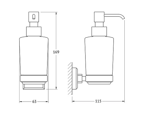 Держатель с дозатором жидкого мыла Artwelle HAGEL 9933A