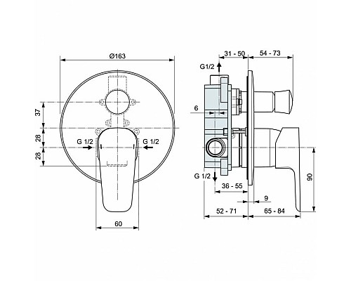 Смеситель для душа Ideal Standard Ceraplan III A6383AA Хром