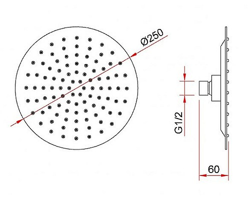 Верхний душ Berges Ventas R 074003 Хром сильвер