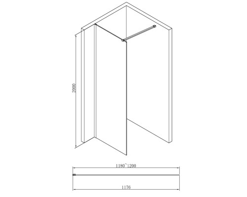 Душевая перегородка ABBER Immer Offen AG61120B