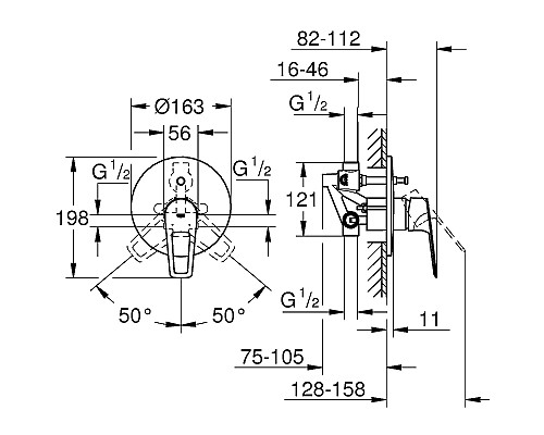 Смеситель для душа Grohe BauLoop 29081001 Хром