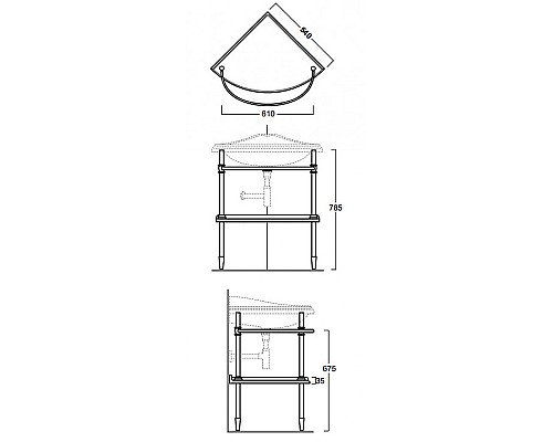 Консоль под раковину Simas Arcade 1011cr Хром