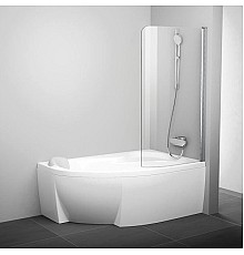 Шторка для ванны Ravak ROSA 7QRM0100Y1 140 150 R белая прозрачный