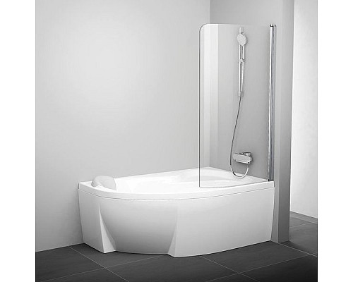 Шторка для ванны Ravak ROSA 7QRM0100Y1 140 150 R белая прозрачный