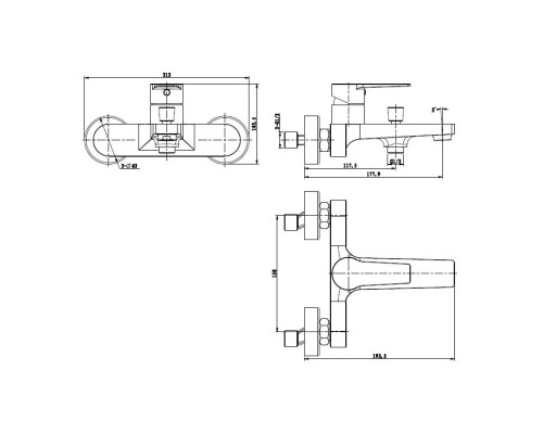 Смеситель Bien Lado для ванны с душем BB01011805