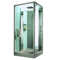 Душевая кабина Orans 100x100 L с баней профиль Белый задние стенки Белые