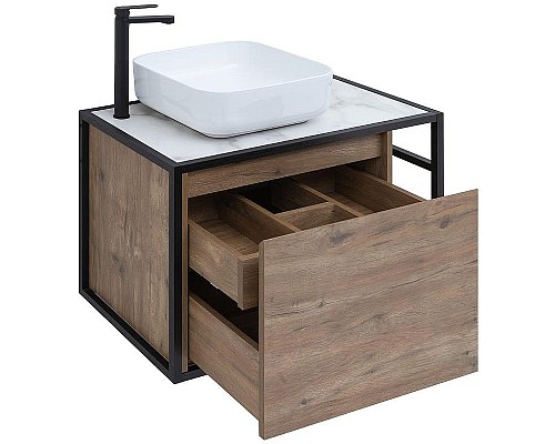 Тумба под раковину Aquanet Nova Lite Loft 75L 261658 подвесная Дуб рустикальный