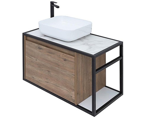 Тумба под раковину Aquanet Nova Lite Loft 75L 261658 подвесная Дуб рустикальный