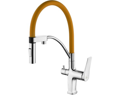 Смеситель для кухни Lemark Comfort Хром Оранжевый