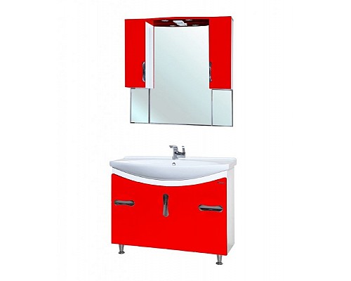 Зеркало со шкафом Bellezza Лагуна 105 4612118000030 с подсветкой Красное Белое