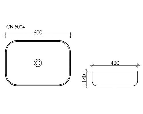Чаша накладная Ceramica Nova Element 600x420 CN5004