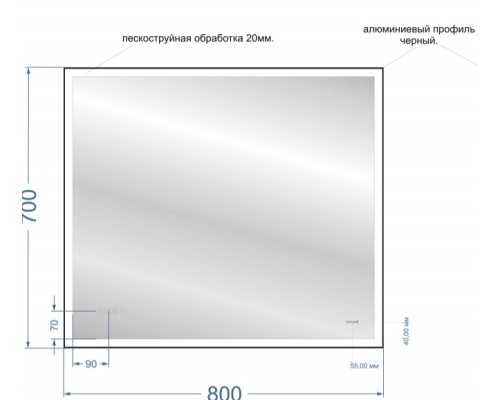 Зеркало Cersanit Led 011 Design 80 с подсветкой с часами