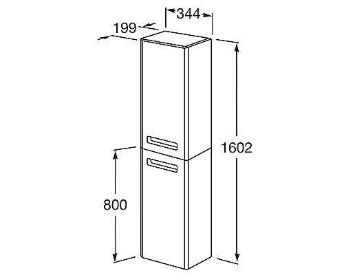 Шкаф пенал Roca The Gap 35 ZRU9302738 R подвесной Белый матовый