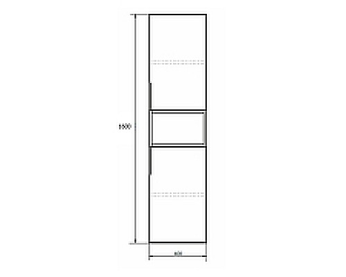 Шкаф пенал Comforty Штутгарт 40 00004151544 подвесной Дуб темно-коричневый Черный матовый