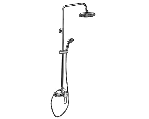 Смеситель Rossinka T40-45 для душа с регулируемой высотой штанги и лейкой "Тропический дождь"