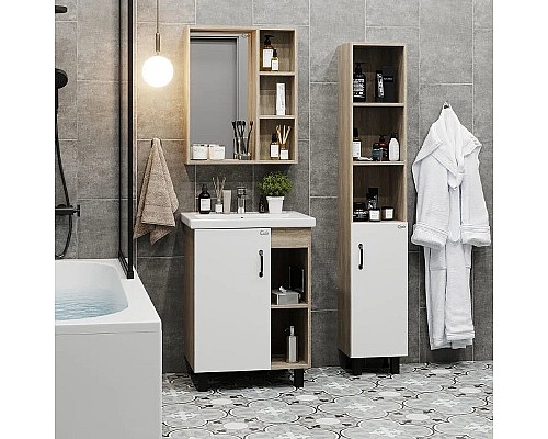 Шкаф пенал Onika Тимбер 30.01 403066 Белый матовый Дуб сонома