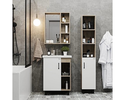 Шкаф пенал Onika Тимбер 30.01 403066 Белый матовый Дуб сонома