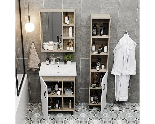 Шкаф пенал Onika Тимбер 30.01 403066 Белый матовый Дуб сонома