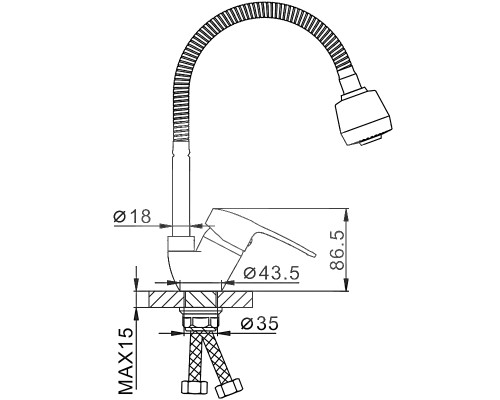Смеситель для кухни Frap H701 F43701-B Хром