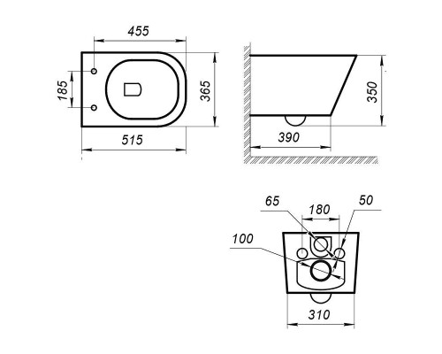 Унитаз Art&Max Maxima AM010CHR подвесной без сиденья