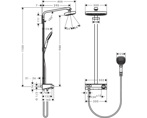 Душевая система Hansgrohe Raindance Select E 27126000