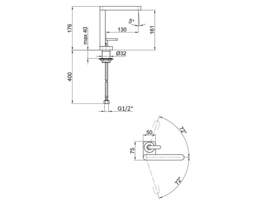 Смеситель для раковины Webert Living LV830102560