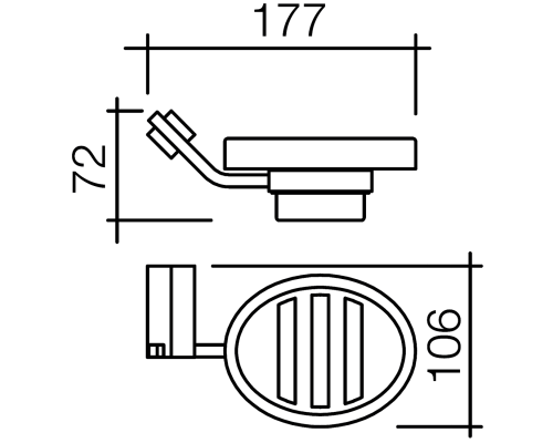 Мыльница Schein Watteau 122C-R Белая Хром