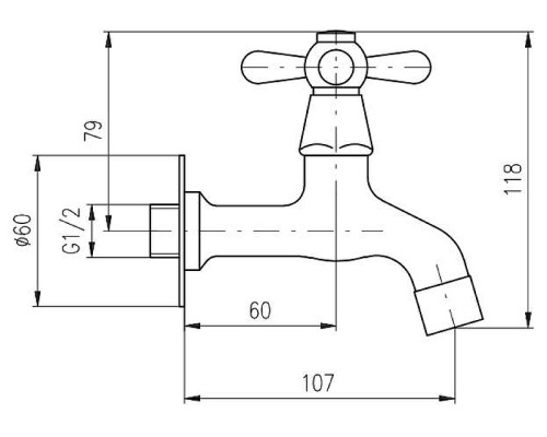Кран для одного типа воды Rav Slezak Morava retro MK593SM Бронза