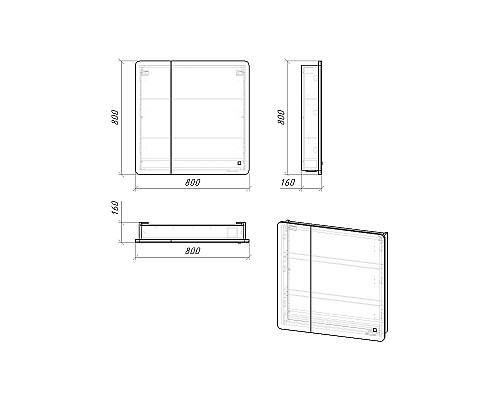 Зеркальный шкаф Grossman Адель 80 208004 с подсветкой Белый