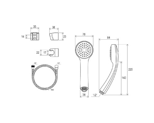 Душевой гарнитур - шланг Ravak X07P005