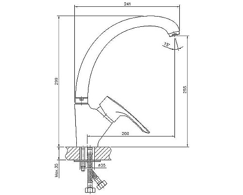 Смеситель для кухни Haiba HB4166 Хром