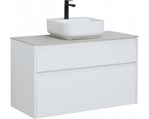 Тумба под раковину Aquanet Nova Lite Slim Synergy 100 249940 подвесная Белая глянцевая