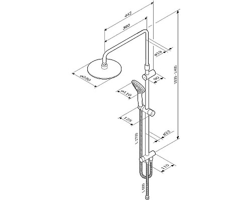 Душевая система AM.PM Gem F0790033 Белая матовая