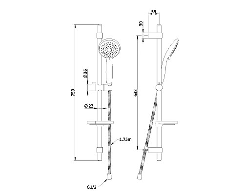 Комплект душевой Swedbe Calypso 5011