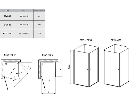 Душевая дверь Ravak Chrome 1QV70U01Z1 90 сатин прозрачный