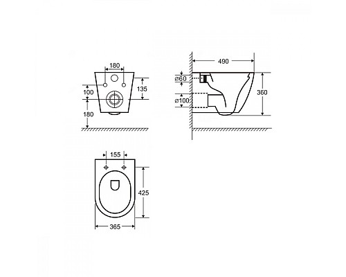 Унитаз ABBER BEQUEM AC1101MG подвесной серый матовый