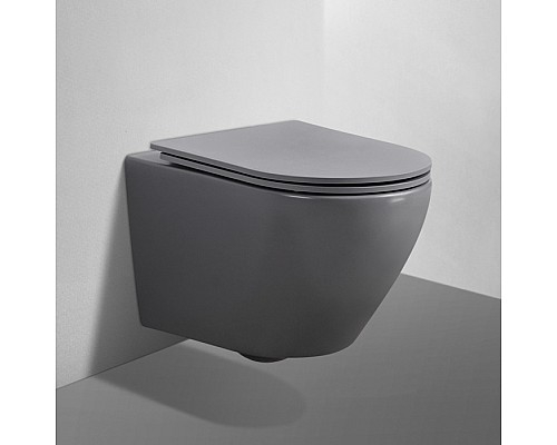 Унитаз ABBER BEQUEM AC1101MG подвесной серый матовый